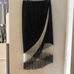 Pink Stitch Fringe Skirt